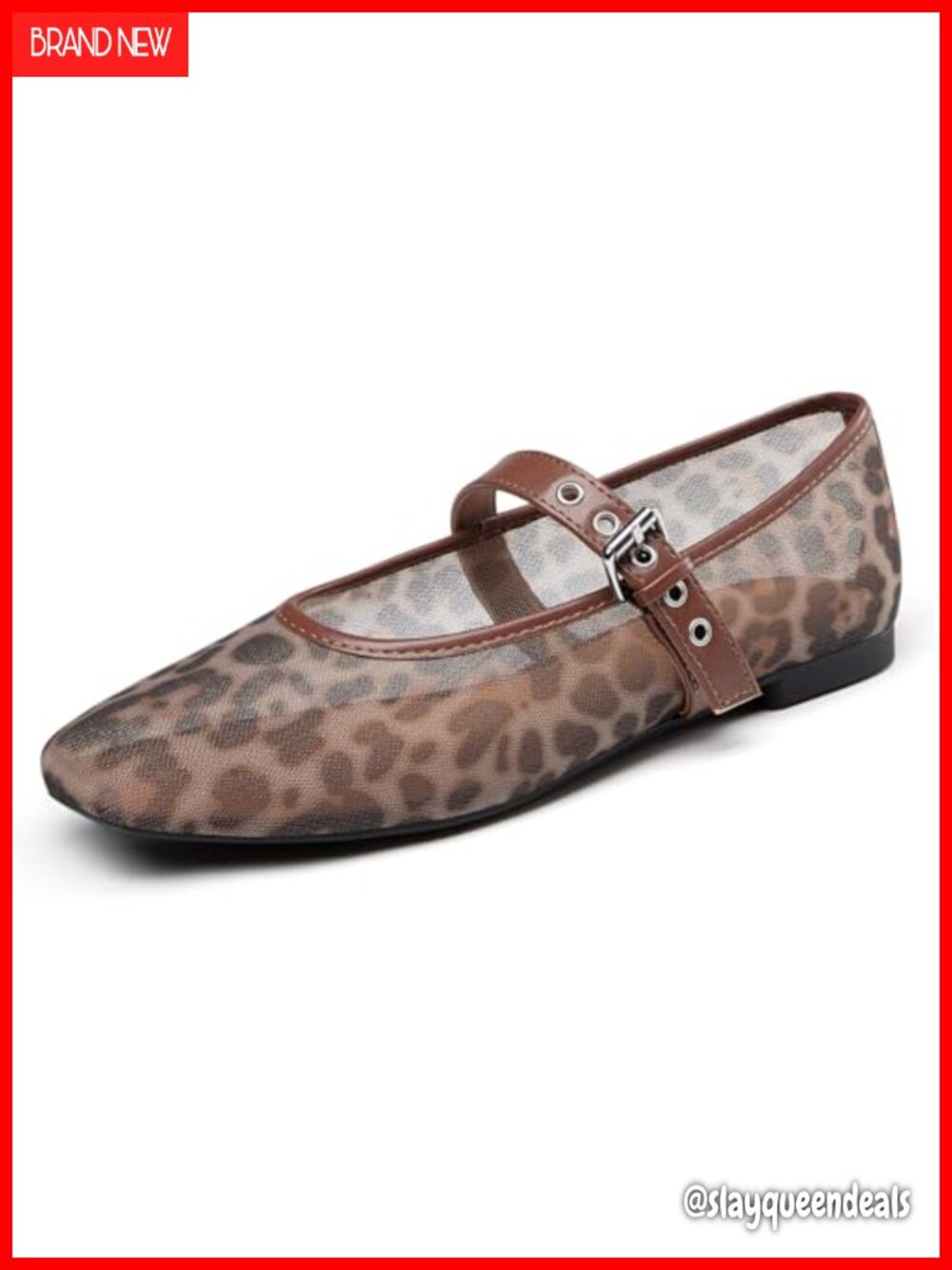 Mesh Ballet Flats Square Toe Mary Jane Ballerina Shoes Women Lightweight